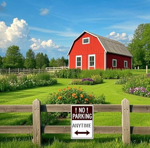 Carastora 'No Parking' Sign with Arrow - 8x12 Inch Metal Sign - Rust, Water and Fade Resistant - Easy to Install for Outdoor or Indoor Use, Perfect for Driveways, Roads or Garages - Thumbnail 4