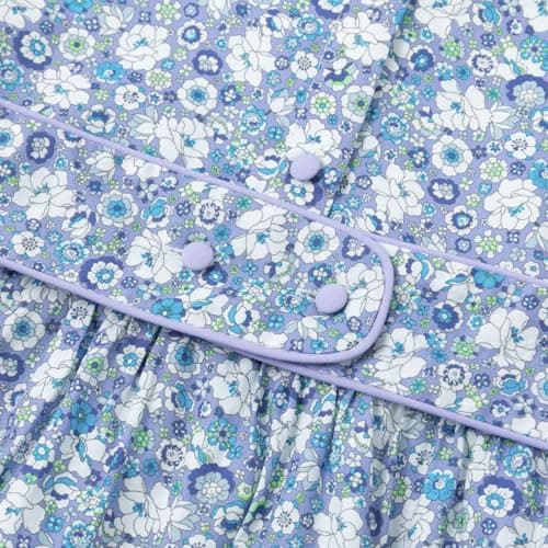 Simplee kids Baby Girl Fall Floral Dress Long Sleeve Print Sundress Vintage Toddler Dresses Navy 12 Months - Thumbnail 5