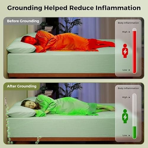 Bamboo Viscose Grounding Sheets, 10% Silver Infused Grounding Cooling Bed Sheets, Silky Breathable Than Cotton for Hot Sleeper, 15 Deep Pocket Grounded Fitted Sheets Only, King - Thumbnail 3