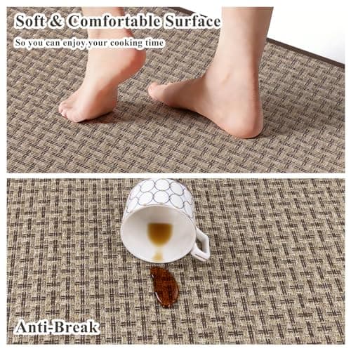 Ileading Non Slip Kitchen Rug, Waterproof Anti Fatigue Cushioned Floor Mat for Kitchen, Durable Entryway Doormat, Dirt Resistant Small Runner Rug with Rubber Backing 23"x35.5" - Thumbnail 4