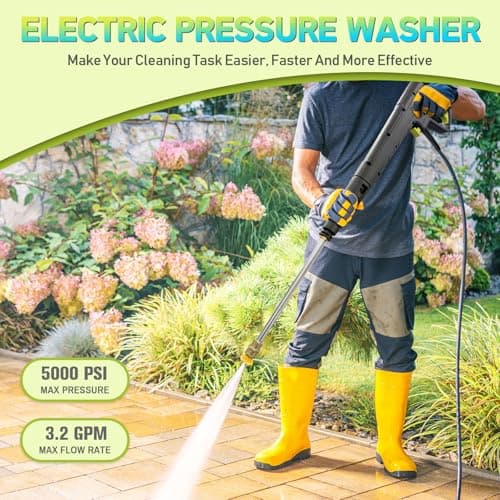 Pressure Washer with Touch Screen, 5000PSIIMAX Power Washers with Foam Cannon, High Pressure Cleaning Machine for Cars, Fences, Patios, Decks and Driveway - Thumbnail 2