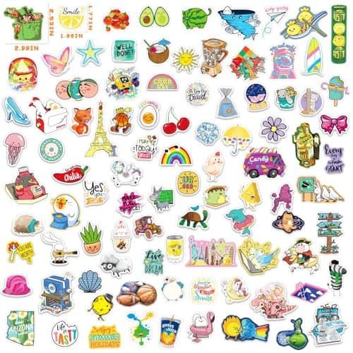 BJMOWIN 400PCS Water Bottle Sticker Pack, Funny Vinyl Stickers for Teens, Bulk Waterproof Decals for Laptop Skateboards Notebooks Adults Students Party Favors School Rewards Room Decor - Thumbnail 2