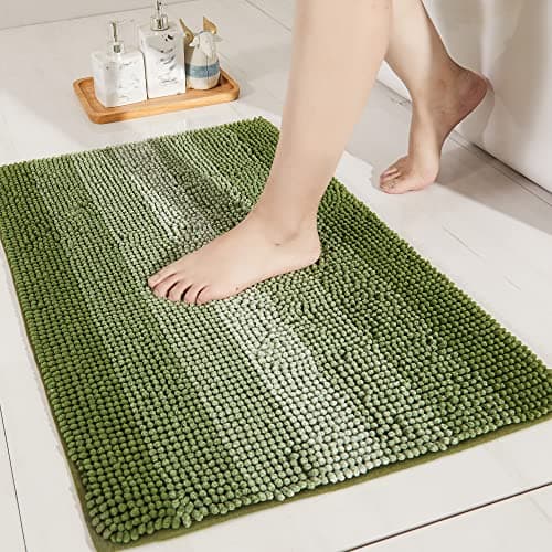 COSY HOMEER 28x18 Inch Bath Rugs Made of 100% Polyester Extra Soft and Non Slip Bathroom Mats Specialized in Machine Washable and Water Absorbent Shower Mat,Green - Image 1