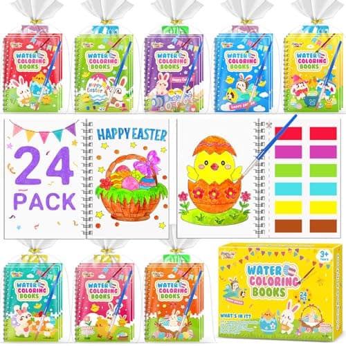 FEREDO KIDS Easter Coloring Books Party Favors for Kids - Mini Water Coloring Books for Kids, Easter Basket Stuffers Students Classroom Gifts Bulk, Return Gifts for Birthday Party Favors Bulk - Image 1