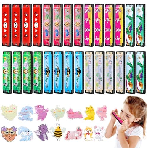 Sumapner 28 Pack Kids Harmonica Toy Set, Return Gifts for School Exchange, Party Favors for Boys Girls 3 4 5 8-12, Prize Toy Class Goodie Bags Stuffers Valentines Easter - Image 1