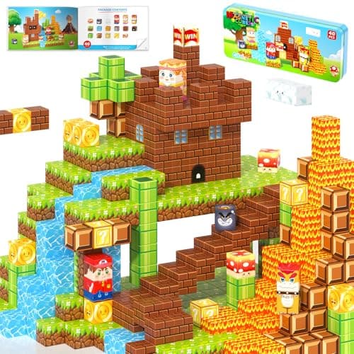 Coodoo Magnetic Blocks Travel Toys with Portable Metal Tin – Toddler Magnet Tiles Building Blocks STEM, Montessori Kids Toys for 3+ Year Old Boys & Girls, Classroom Must Haves, and Sensory Toys - Image 1