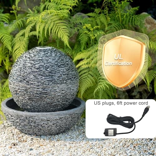 ZABRVYN 14.17" Water Fountain Indoor/Outdoor Sphere Waterfall Fountain - Thumbnail 5