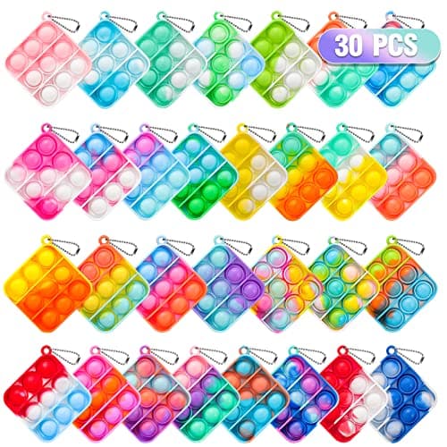 Pop Fidget Toys Bulk Its Party Favors for Kids 4-8 8-12 30 Pack Mini Pop Keychain It Easter Basket Stuffers Egg Fillers Small Fidgets for Classroom Prizes Student Gifts Birthday Goodie Bag Stuffers - Image 1
