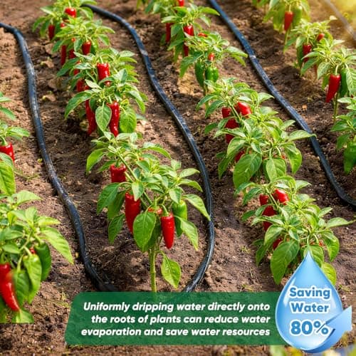 Tuzoc Soaker Hose 50 ft, Garden Hose With Drip Irrigation System, 1/2 Linkable Consistent Drip Irrigation Hoses, Leakproof Design Water Hose, Save 80% of Water for Garden, Farm, Orchard Plantation - Thumbnail 4