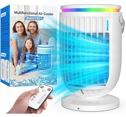 AI Portable Air Conditioners Fan with 120° Rotating Function,JYew Evaporative Mini Room Air Conditioners,Portable AC Unit Air Cooler with 4 in 1 Humidifier Fan Conditioner, AC Portable for Room Office - Image 1