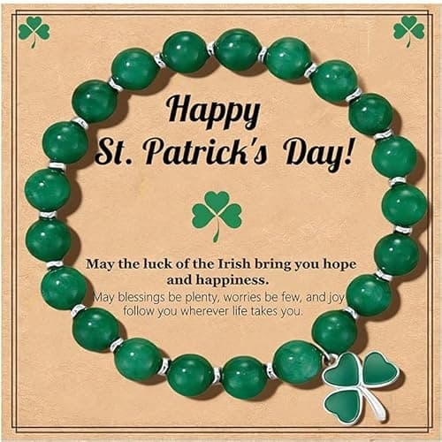ZOLZO St Patricks Day Bracelets, Women St Patricks Day Accessories, Saint Patricks Day Clover Bracelet, Irish Jewelry for Women, Party Favors, Decorations, Gift for Friends, Family, Office, Outdoors (Style A) - Image 1