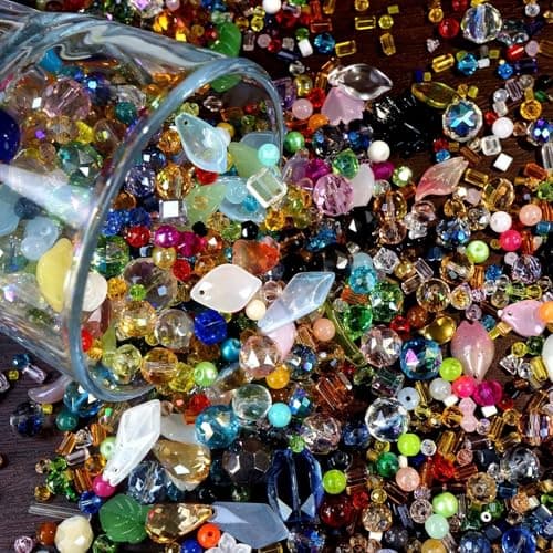 Crystal Beads for Jewelry Making, Mix Assorted Glass Beads assortments Multi-Color Crystal Assortment for DIY Jewelry Making, Bracelets, Necklaces, Keychains, Crafting (4-8-12 Ounces Choose) (4) - Image 1