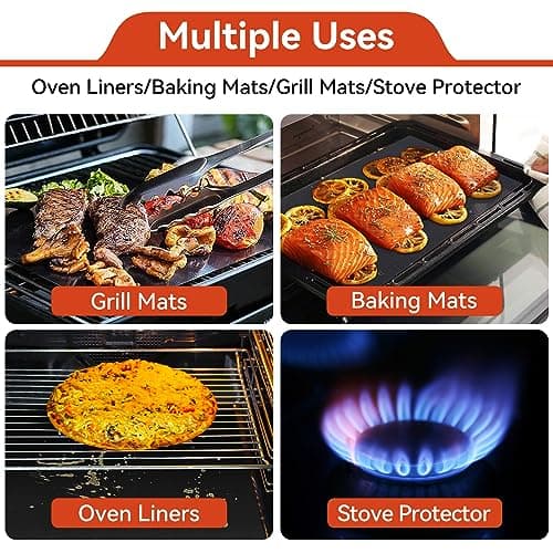 Oven Liners for Bottom of Oven, 2 Pack Reusable Large Thick Heavy Duty Teflon Oven Mat Set, Non Stick Oven Mats for Bottom of Electric Oven Gas Oven Toaster Oven Microwave Stove Grill, Easy to Clean - Thumbnail 3