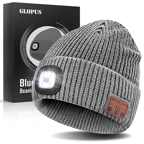 Stocking Stuffers for Adults Men, Bluetooth Beanie Hat with Light, Christmas Stocking Stuffers for Teen Boys, White Elephant Gifts for Adults Him Boyfriend Dad Husband, Gifts for Men Who Want Nothing - Image 1