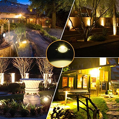 Romwish 120V LED Landscape Spotlights, 10W Outdoor Spotlights for Yard, 3000K Warm White, 120V AC Spot Light with Ground Spike, Waterproof Landscape Lighting for House Garden Lawn Decorative - 2 Pack - Thumbnail 6