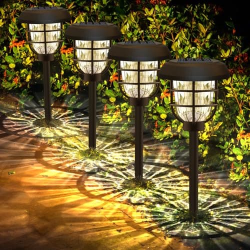 pearlstar Large Solar Pathway Lights Outdoor Waterproof 8 Pack Super Bright Solar Landscape Path Lights for Garden Lawn Walkway Driveway - Image 1