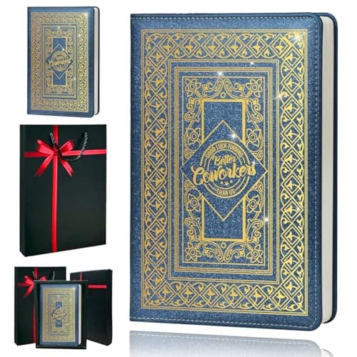 QDWXDEL Appreciation Gifts For Coworkers,A5 Hardcover Leather Journal for Women - 200 Pages Premium Paper Notebook, Coworker Journal Notebook for School, Work (Coworker Blue) - Image 1