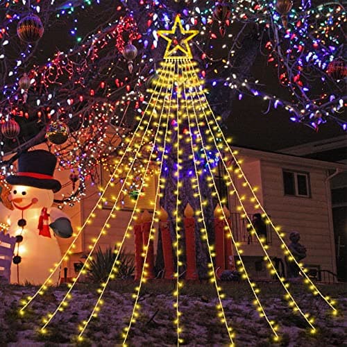 XUNXMAS Christmas String Lights Outdoor Decoration 317 LED Star Fairy String Lights 8 Modes & Waterproof for Party Wedding Patio Yard New Year Holiday Indoor Outdoor - Warm White - Image 1