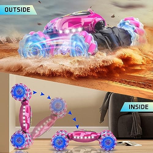 Terucle RC Cars, 2.4Ghz 4WD New Gravity Gesture Sensing Remote Control Car Toys, Stunt Twist Truck Toys for 6-12 yr Boys & Girls, RC Drift Car with Light Music Best Gift for Kids Age 7 8 9 10 11 yr - Thumbnail 5