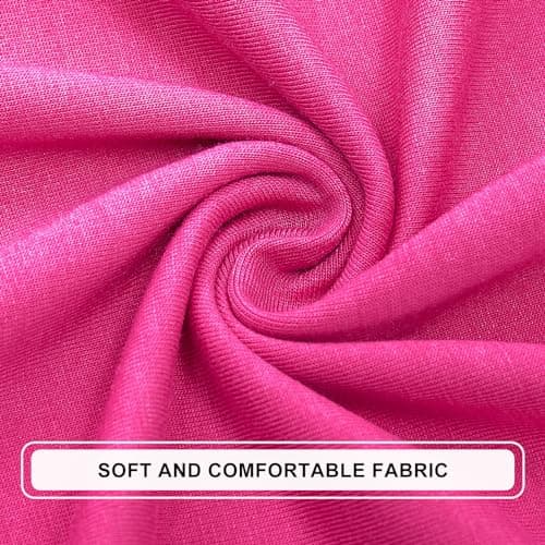 STYLEWORD Women's 2026 Casual Summer Tank Dress Crewneck High Waist Beach Sundress Midi Dresses with Pockets(Hot Pink,L) - Thumbnail 6