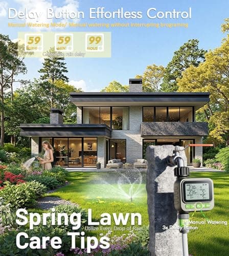 ThermoHalo Smart Sprinkler Timer, 4-Zone Programmable Outlet Watering timers, IP65 Waterproof Automatic/Manual Hose Timer with Child Lock for Lawn, Yard, Garden, and Pool (one) - Thumbnail 3