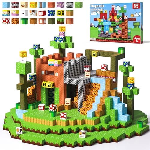 Innovakids Magnetic Blocks - 150 PCS Magnets Game-Based Building Block for Ages 3,4,5,6,7,8,9,10,11 Kids Birthday Toy Sets Present, Stacking Cubes Construction Gift for Toddlers Boys & Girls, 0.8in