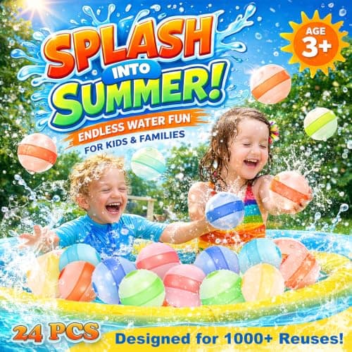 Reusable Water Balloons - 18 Pack Silicone Splash Balls No Magnets, Slef-sealing Quick Fill Water Bombs, Leak-Proof Summer Toys for Pool Beach Backyard - Thumbnail 2