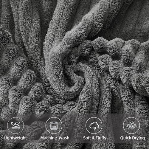 NALIVO Oversized Bath Sheets 40x80 Inches Extra Large Bath Towels for Adults Super Soft Quick Dry Highly Absobent Microfiber Shower Towels for Bathroom, Pool, Gym, Yoga Towel (Charcoal Gray, 2Piece) - Thumbnail 5