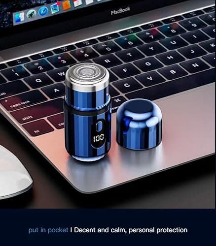 Mini Electric Razor, Pocket Size Shaver for Men & Women, Rechargeable Easy One-Button, Type-C Charging, Portable Powerful Waterproof Electric Razor for Travel & Office (Silvery) - Thumbnail 6