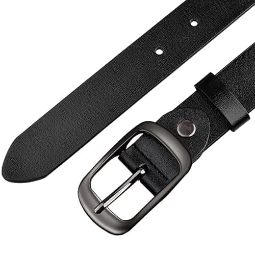 West Leathers [2 Pack Women's Belt Genuine Leather Belts - Classic Pin Buckle Cowhide Waist Belt for Jeans, Dresses, and Casual Outfits (X-Small: 25"-26") - Thumbnail 3