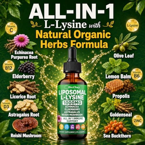 Liposomal Lysine 1000MG Liquid Drops, 16-in-1 L Lysine Supplement for Kids and Adults, Echinacea & Elderberry with Vitamin C, B6, D3, B12 & Zinc for Collagen, Lip, skin & Immune Support, 1 Pack - Thumbnail 3