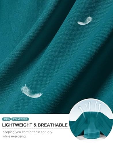 Women's Workout Tops Racerback Athletic Tank Tops Sleeveless Loose Fit Yoga Running Gym Shirts for Women(Teal,S) - Thumbnail 5