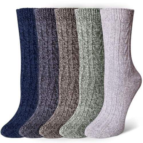 YSense Wool Socks for Women, Winter Boot Socks Stocking Stuffers Gifts for Women Warm Crew Hiking - Image 1