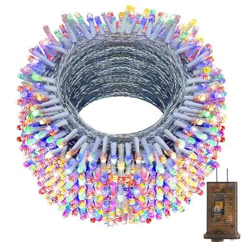 KNONEW 403ft 1000 LED String Lights Outdoor Christmas Lights 8 Modes & Timer Fairy Light Plug in Waterproof LED String Lights for Xmas Yard Tree Wedding Party Holiday Decorations (Multicolor) - Image 1