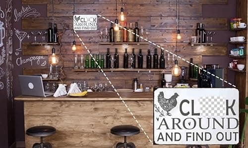 "Funny Chicken Warning Sign - Tin Sign for Farmhouse, Kitchen, Garden, Bar or Pub Decor - 8x12 Inch" - Thumbnail 3