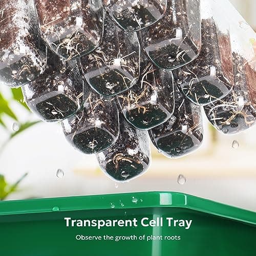 MIXC 10 Packs Seed Starter Tray Seed Starter Kit with Humidity Dome (120 Cells Total Tray) Seed Starting Trays Plant Starter Kit and Base Mini Greenhouse Germination Kit for Seeds Growing Starting - Thumbnail 5