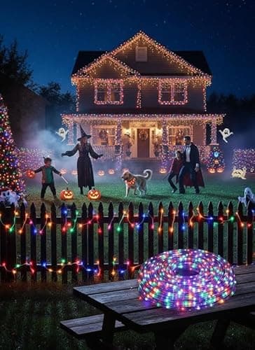 CVchancin Solar Rope Lights Outdoor Waterproof 39FT 100LED Solar String Lights Christmas Decorations Outside for Garden Patio Yard Trees Path Fence IP65 Solar Powered Tube Fairy Lighting Multicolor - Thumbnail 5