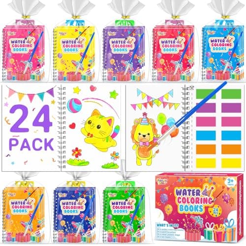 Valentines Coloring Books Party Favors for Kids - 24 Pack Mini Water Coloring Books Paint Sets for Kids Goodie Bags Stuffers Students Classroom Gifts Bulk, Valentines Day Card for Classroom Exchange - Image 1