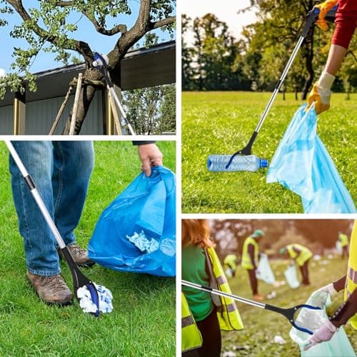 TOPGROT 2-Pack Grabber Reacher Tool, 34" Foldable Reacher Grabber Pickup Tool with 360° Anti-Slip Rotating Jaw & Magnets, 4" Wide Claw Opening Reachers for Seniors, Trash Picker Tool - Thumbnail 6