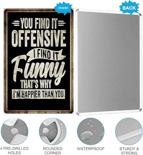 Carastora Men's Vintage Humor Slogan - Funny Sarcastic Metal Wall Decor for Bar, Man Den, Garage or Bathroom - Tin with Attitude, 8x12 Inch - Thumbnail 5