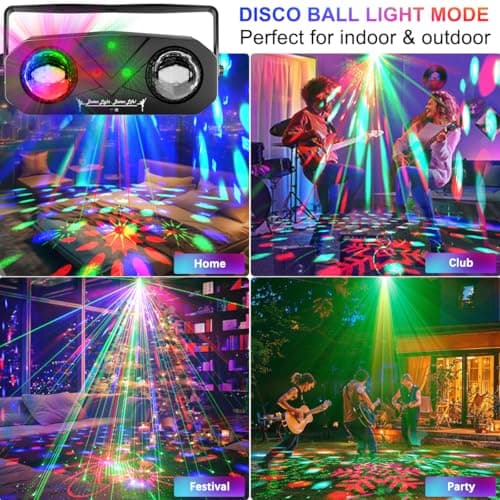 Disco Ball Light,Party Disco Strobe Ocean Star Projector Dj Dance Light Sound Activated with Remote Control Stage Rave for Parties Bar Birthday Wedding KTV Christmas Halloween Dancing Décor - Thumbnail 6