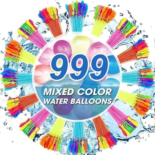 999 PCS Summer Fun Water Balloons for Kids Adults Quick Fill Water Balloons Set Summer Splash Party Easy Quick Fun Outdoor Backyard for Swimming Pool A12 - Image 1