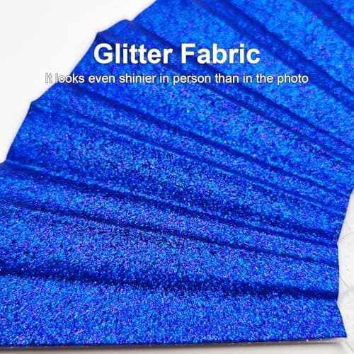 EOSAU Glitter Folding Hand Fans for Women Foldable Handheld Clack Fans for line Dancing, Wedding, Church, Festival, EDM, Party, Club, Rave Accessories (9" Blue 02) - Thumbnail 4