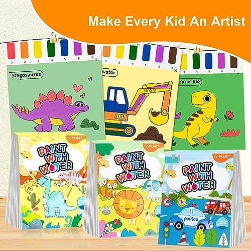 YPLUS Paint with Water Books for Toddlers, Art Craft Toys Watercolor Painting Paper, Gift for Kids Ages 1-3, 2-4, 4-6, Drawing with Brush - Farm - Thumbnail 5