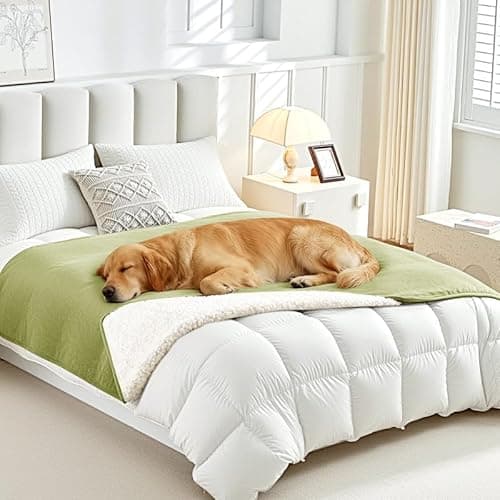 Lekereise Reversible Waterproof Dog Blanket, Super Soft Couch Cover for Dogs, Washable Leak-Proof Protector for Sofa Bed Car Seat, for Cats to Large Dogs (Green, 25" x 35") - Thumbnail 2