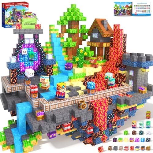 Coodoo 150PCS Magnetic Blocks, Build Mine Magnet World Set, Toddler Outdoor Toys STEM Construction Building Blocks Toy, Magnetic Tiles Sensory Kids Toys for 3+ Year Old Kids Boys Girls Ages 3 4 5 6 - Image 1