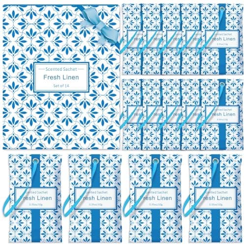 STRN Linen Scented Sachets for Drawer and Closet, Long-Lasting Sachets, 14 Packs for Home Fragrance, Small Space Air Freshener for Wardrobes