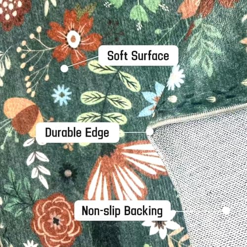 HiChiclife Runner Rug, Floral Rug, Long Rug for Hallway Kitchen,2'x 8',Green - Thumbnail 5