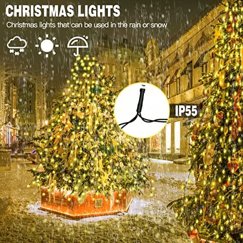 Kedoxi Christmas Tree Lights with Ring 16 Strings 400 LEDs, Xmas String Lights with Timer 6.6FT Easy to Install, Christmas Lights Fairy Tree Light 8 Mode for Xmas Fir Pine Party Decoration Warm White - Thumbnail 6