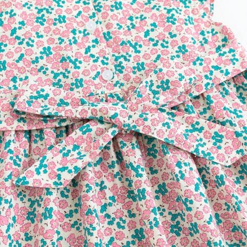 Simplee kids Baby Pink Dress Toddler Ruffled Dress Little Toddler Girls Casual Dress Playwear Sundress for Spring Summer 18 Months - Thumbnail 5